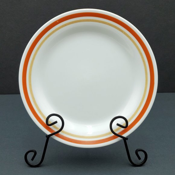 Corelle Cinnamon Chestnut Bread and Butter Plates Rust Tan Bands Dessert Plates - Picture 2 of 5
